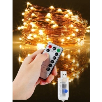 Łańcuch świetlny LED 200 szt 20m pilot ciepła biel [23080000806]